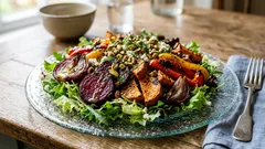 Insalata con verdure arrosto e vinaigrette all’arancia: ricetta facile e d’effetto